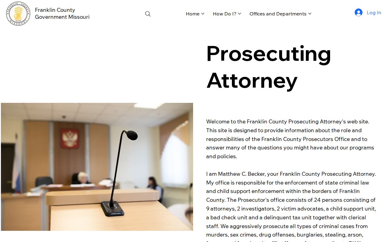 Franklin County criminal court case prosecutor information