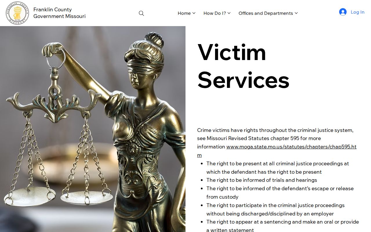 Franklin County criminal court case victim services information