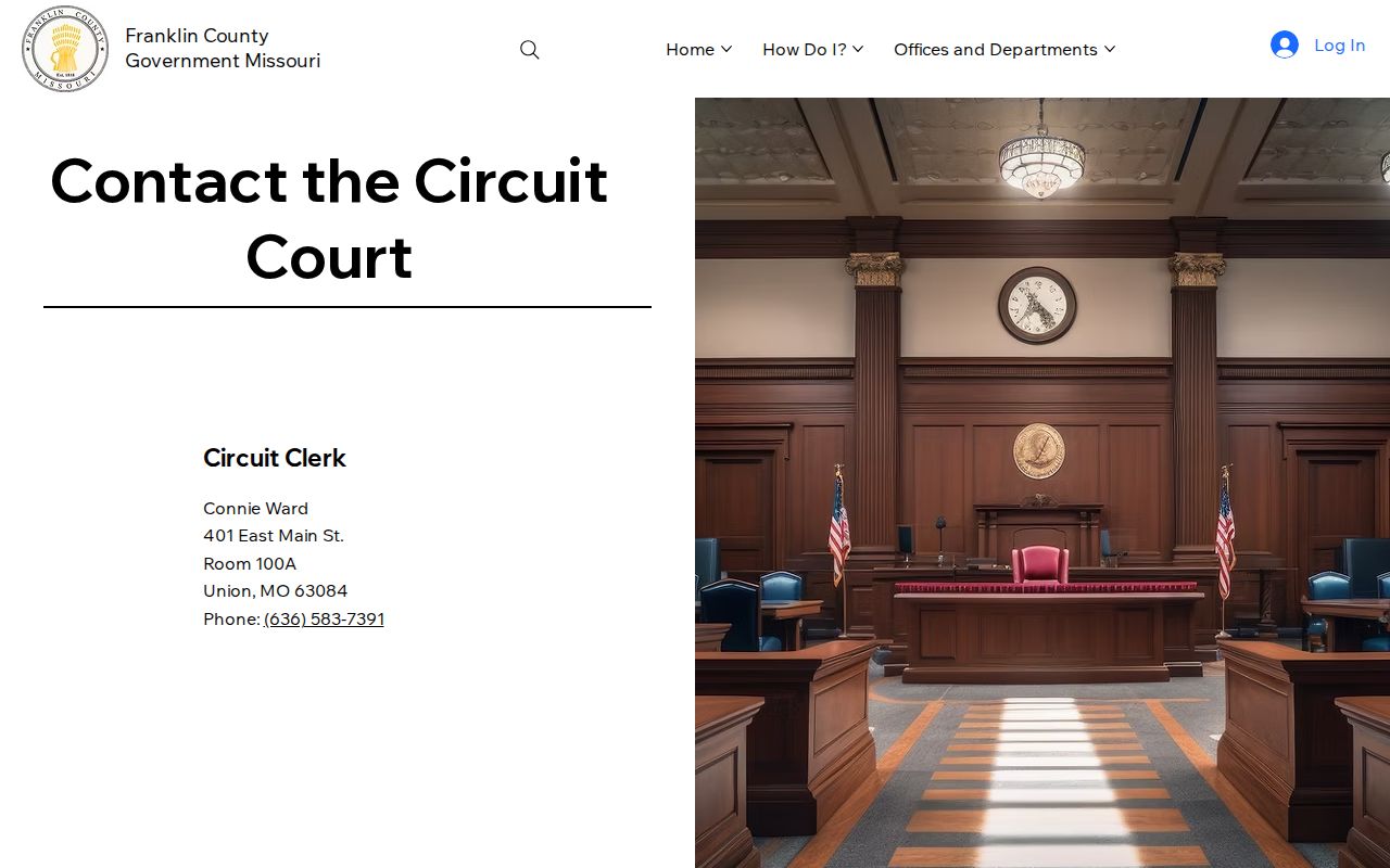 Franklin County criminal court case records request page