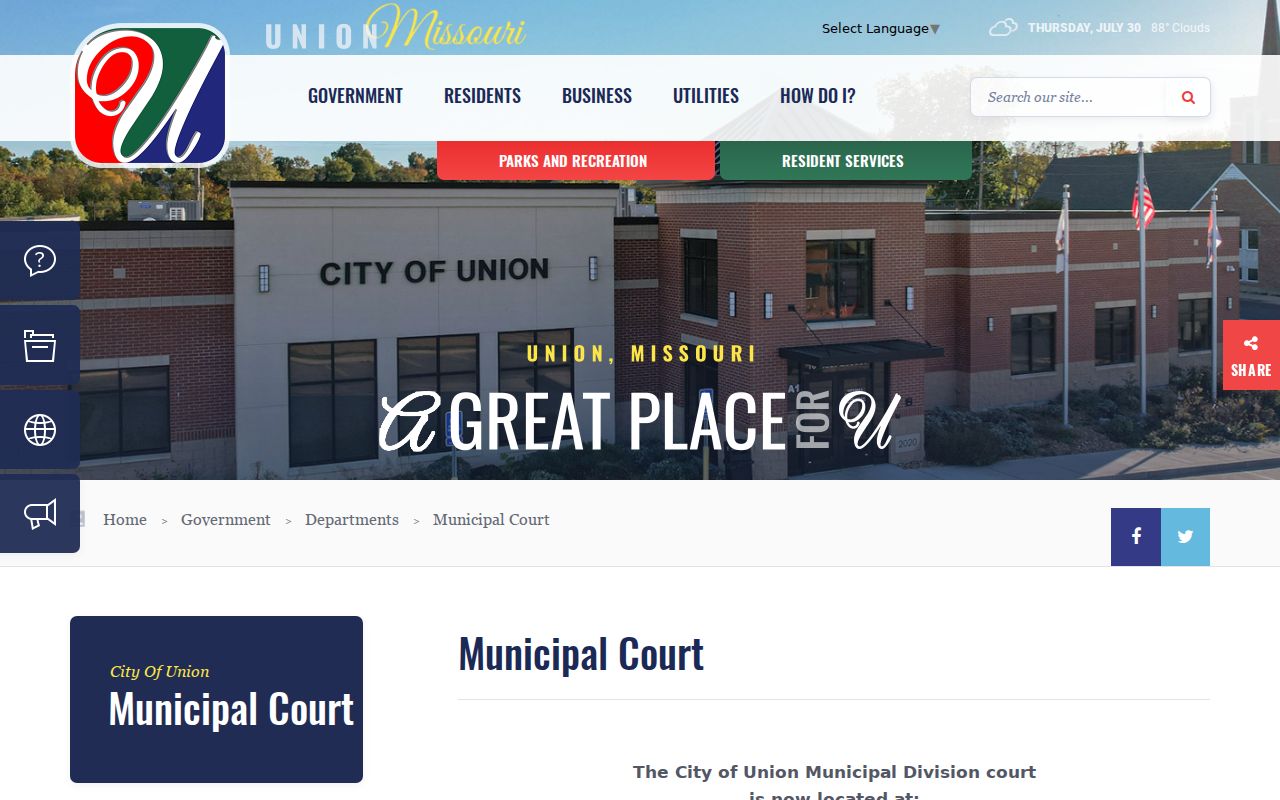 Union criminal records at the official Municipal Court page